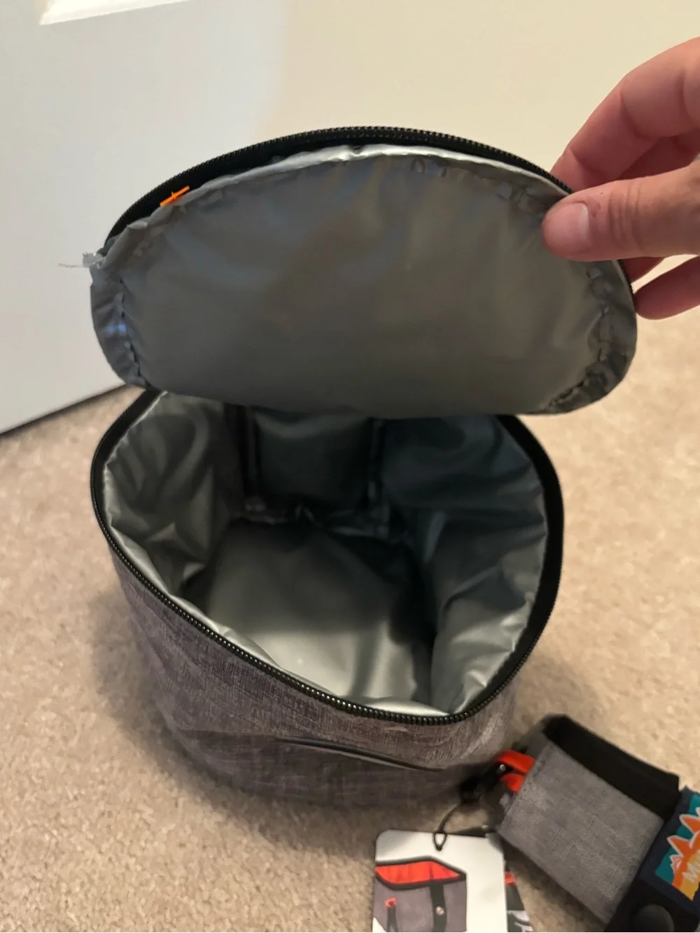 Muttruk Dog Travel Water Bowl Foldable Gray Orange New Top Dog Pet Bag
